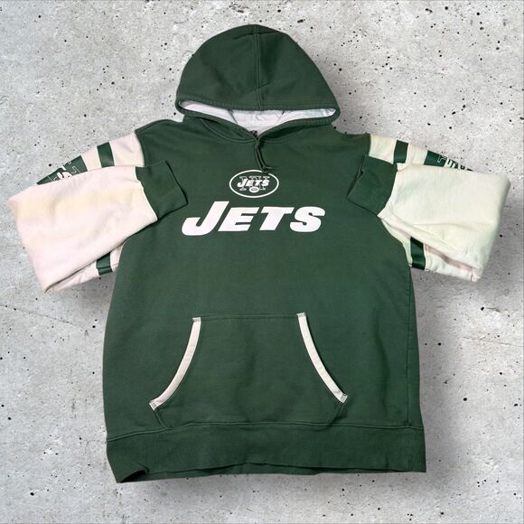 New York Jets Hoodie Green White NFL Pullover Adult Size XL Football Pullover - Picture 4 of 14